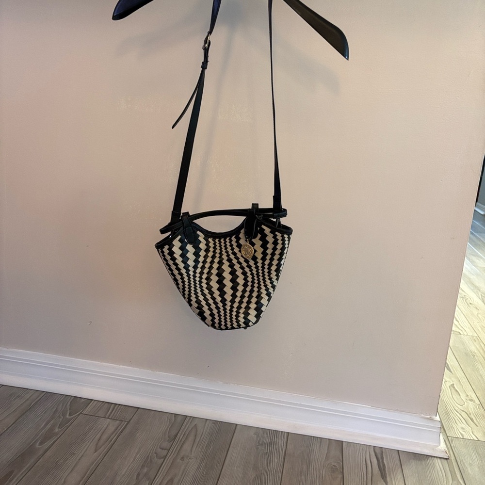 Elegant Black and Cream Crossbody Bag
